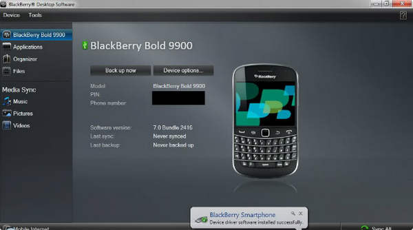back up blackberry phone