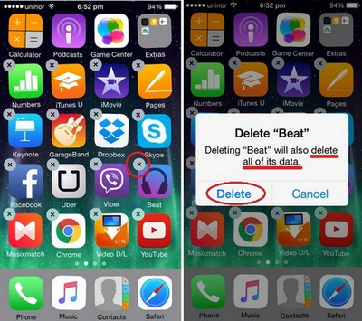 delete iphone apps