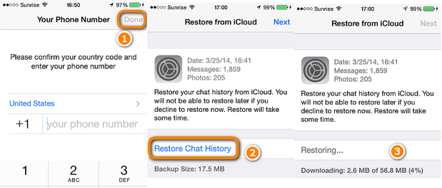 download whats up chat history from icloud to pc