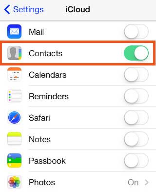 icloud contacts sync