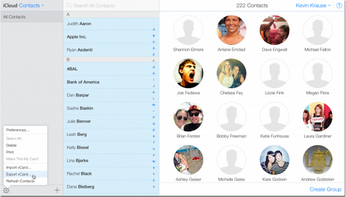 import contacts from icloud