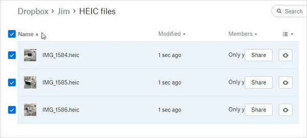 open heic file dropbox